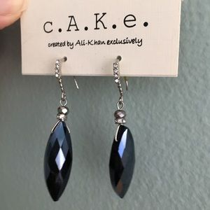 Navy blue dangle earrings